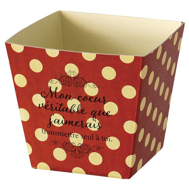 ヘッズ 日本製 トレイ・カゴ W90(65)×D90(65)×H85mm レッド 10枚 ポルカドットペーパートレイ HEADS PDR-GT1