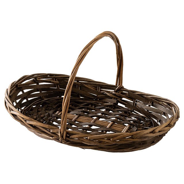 ヘッズ  トレイ・カゴ W340(270)×D245(160)×H190(65)mm ダークブラウン 4個 バスケット ハンドル付-M HEADS DBR-BKM