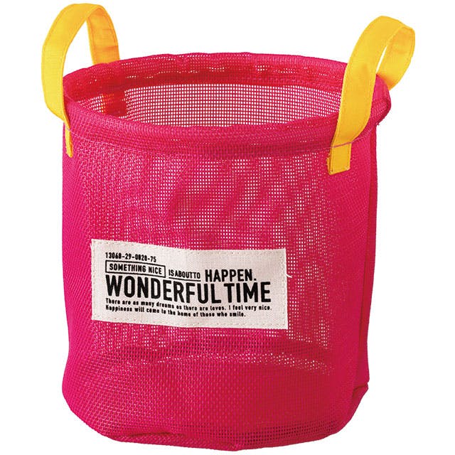 ヘッズ  トレイ・カゴ 直径180×H180mm ヴィヴィッドピンク 6個 メッシュラウンドバスケットL HEADS MES-RLB5