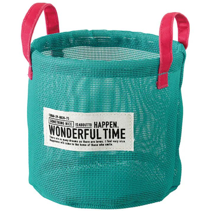 ヘッズ トレイ・カゴ 直径160×H150mm ターコイズブルー 6個 メッシュラウンドバスケットM HEADS MES-RMB6