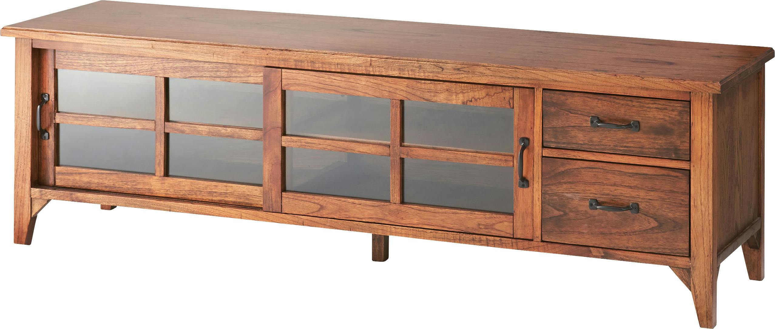 ティンバー ローボード ワイド　／色：ブラウン　／　幅150×奥行40×高さ45cm　／　テレビ台 TVスタンド TV台 ロータイプ おしゃれ 天然木 AVボード　完成品 【送料込み】