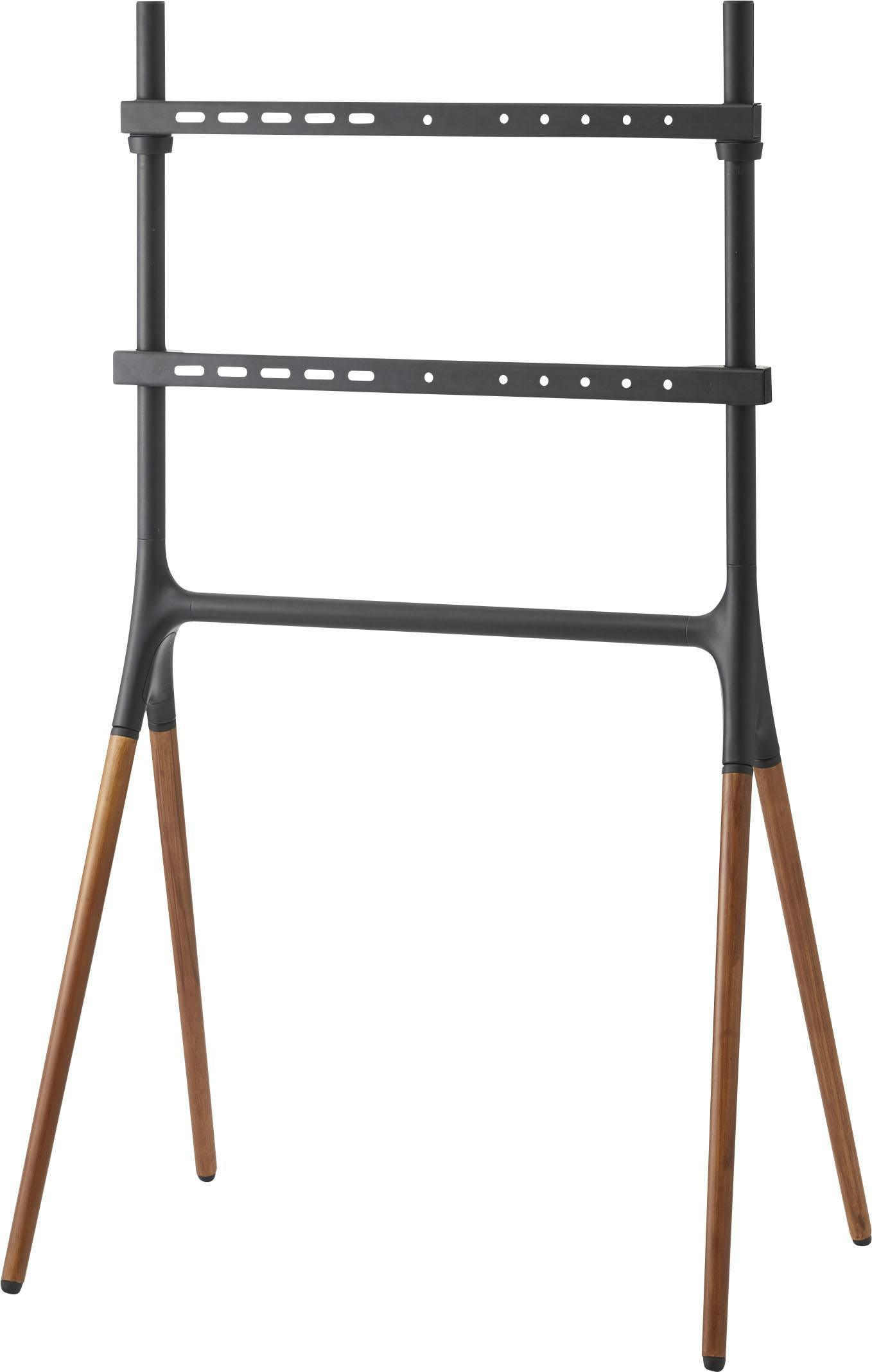 テレビスタンド　／色：ブラック　／　幅82×奥行53×高さ138cm　／　テレビスタンド テレビ台 TVスタンド TV台 イーゼルタイプ ハイタイプ おしゃれ 自立式 天然木　組立式 【送料込み】