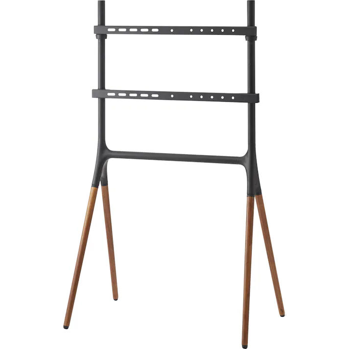 テレビスタンド /色:ブラック / 幅82×奥行53×高さ138cm / テレビスタンド テレビ台 TVスタンド TV台 イーゼルタイプ ハイタイプ おしゃれ 自立式 天然木 組立式 【送料込み】