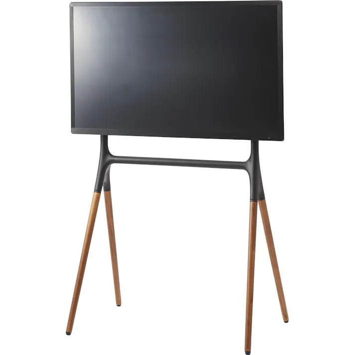 テレビスタンド /色:ブラック / 幅82×奥行53×高さ138cm / テレビスタンド テレビ台 TVスタンド TV台 イーゼルタイプ ハイタイプ おしゃれ 自立式 天然木 組立式 【送料込み】