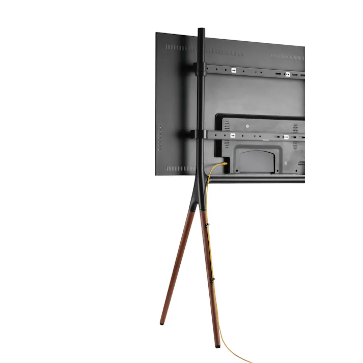 テレビスタンド /色:ブラック / 幅82×奥行53×高さ138cm / テレビスタンド テレビ台 TVスタンド TV台 イーゼルタイプ ハイタイプ おしゃれ 自立式 天然木 組立式 【送料込み】