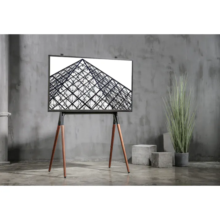 テレビスタンド /色:ブラック / 幅82×奥行53×高さ138cm / テレビスタンド テレビ台 TVスタンド TV台 イーゼルタイプ ハイタイプ おしゃれ 自立式 天然木 組立式 【送料込み】