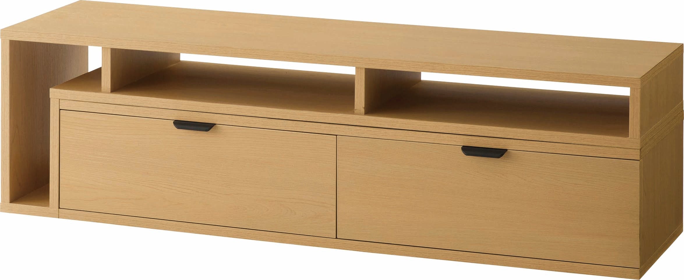 ローボード　／色：ナチュラル　／　幅120～180×奥行36×高さ34cm　／　テレビ台 TVスタンド TV台 ロータイプ おしゃれ AVボード　完成品 【送料込み】