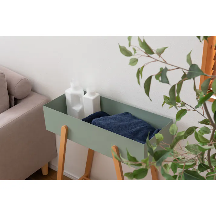 プランタースタンド /色:グリーン / 幅60.5×奥行28×高さ72.5cm / プランタースタンド プランター スタンド プランターボックス ラック 植物 収納 雑貨 北欧 かわいい 天然木 木製 室内 室外 玄関 組立式 【送料込み】