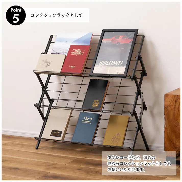 フォールディングシューズラック /色:ホワイト / 幅70×奥行27×高さ70cm / シューズラック 靴 くつ ラック シューズ スリム 玄関 収納 すっきり シンプル 省スペース スチール 金属 おしゃれ コンパクト 通気性 機能性 ストッパー付き 本棚 S字フック 完成品 【送料込み】