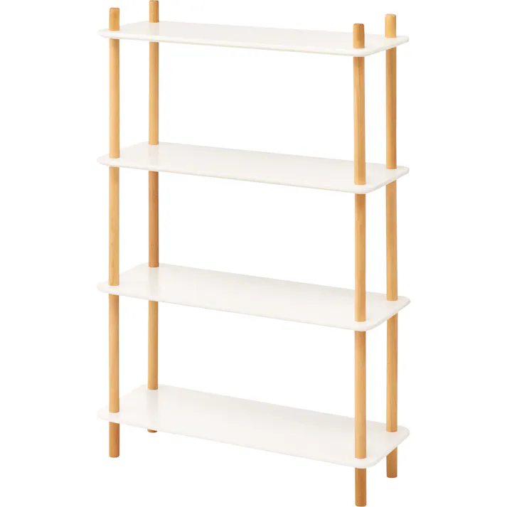 ラック4段 /色:ホワイト / 幅80×奥行30×高さ120cm / ワゴン 4段 マルチワゴン キッチンワゴン サイドテーブル ナイトテーブル ベッドサイド 北欧 ナチュラル シンプル かわいい 収納 収納棚 棚 ラック マルチラック オープンラック ホワイト ねじ込み式 【送料込み】