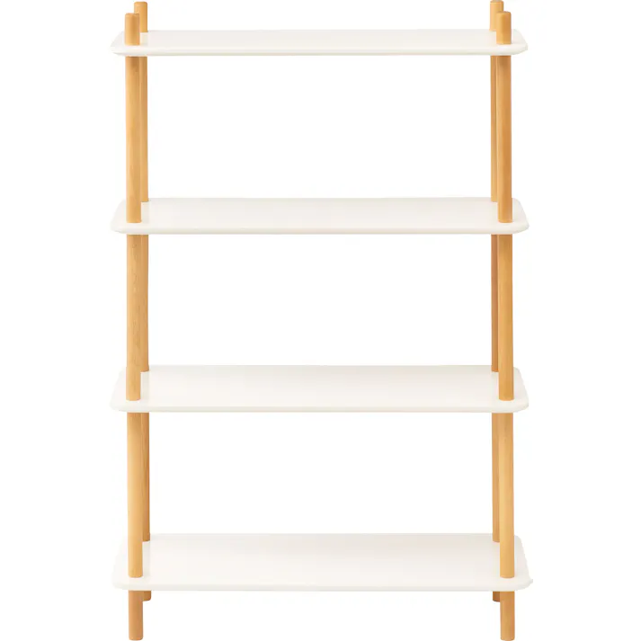 ラック4段 /色:ホワイト / 幅80×奥行30×高さ120cm / ワゴン 4段 マルチワゴン キッチンワゴン サイドテーブル ナイトテーブル ベッドサイド 北欧 ナチュラル シンプル かわいい 収納 収納棚 棚 ラック マルチラック オープンラック ホワイト ねじ込み式 【送料込み】