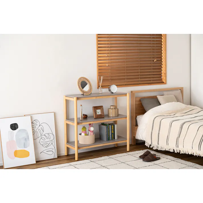 シェルフ 80 /色:ナチュラル / 幅83.5×奥行33.5×高さ80cm / シェルフ 収納 収納棚 ラック オープンラック 3段 三段 見せる収納 シンプル 北欧 ナチュラル シンプル ディスプレイ ディスプレイラック 組立式 【送料込み】