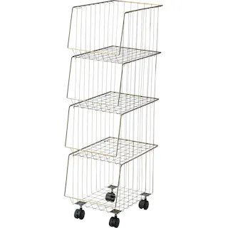 スタッキングワゴン4D /色:アンティークゴールド / 幅26.5×奥行37.5×高さ95cm / 組立式 【送料込み】