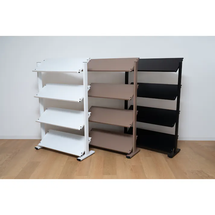 2WAYラック4D /色:ホワイト / 幅80.5×奥行31×高さ119.5/125cm / ラック 4段 シェルフ 棚 収納棚 オープンラック 本棚 斜め 店舗ディスプレイ 什器 スチール シンプル 黒 ブラック 白 ホワイト ブラウン 組立式 【送料込み】