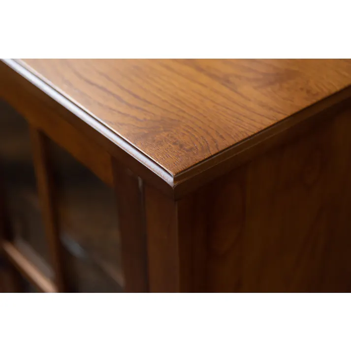 ティンバー キャビネット /色:ブラウン / 幅80×奥行40×高さ75cm / キャビネット ミンディ材 天然木 アンティーク スリム 省スペース 小さめ 黒アイアン ブラウン 収納 扉付き 棚付き ガラス扉 おしゃれ 模様替え 完成品 【送料込み】