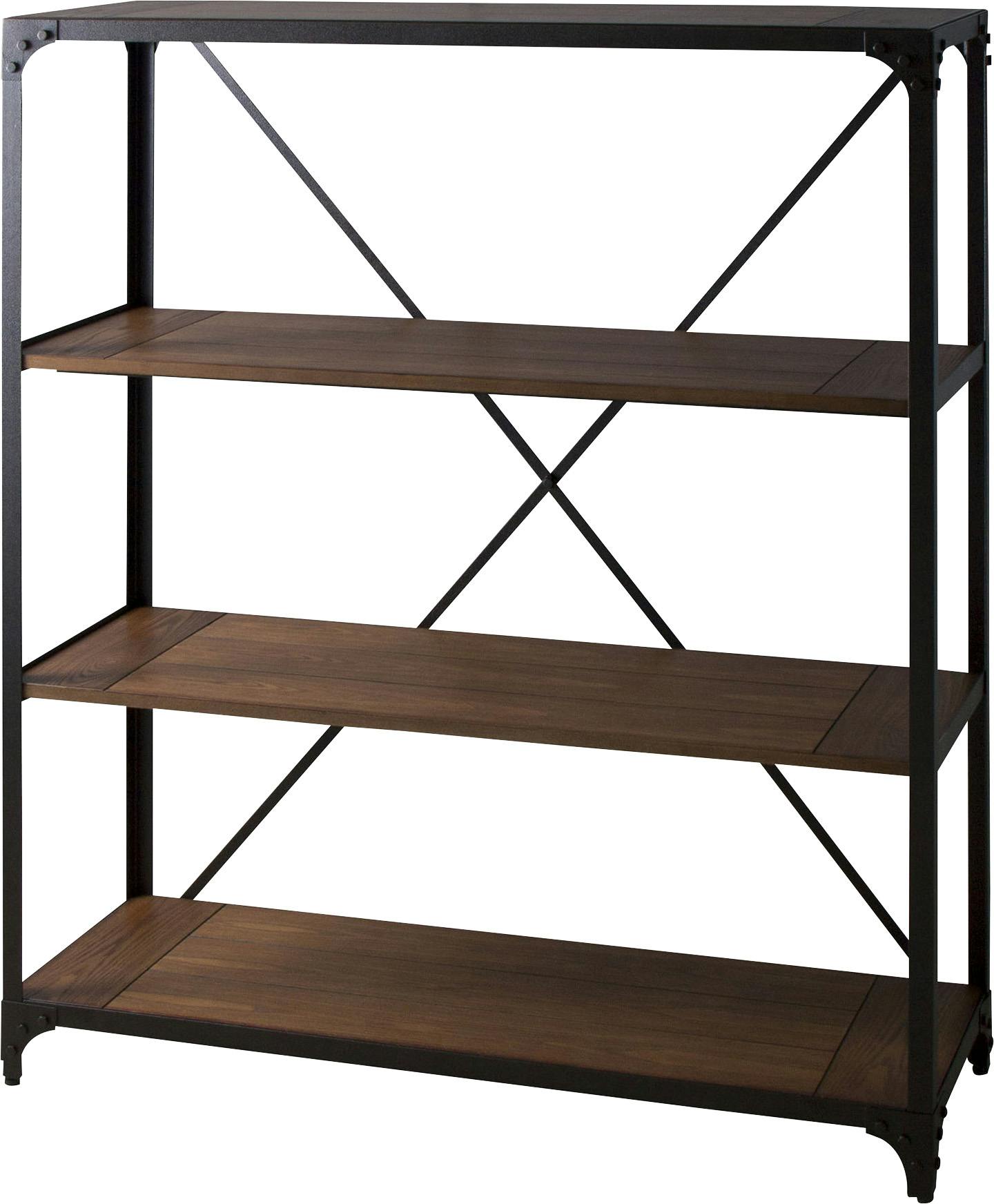 ワイドラック3段　／色：ブラック　／　幅121×奥行43×高さ138cm　／　　組立式 【送料込み】