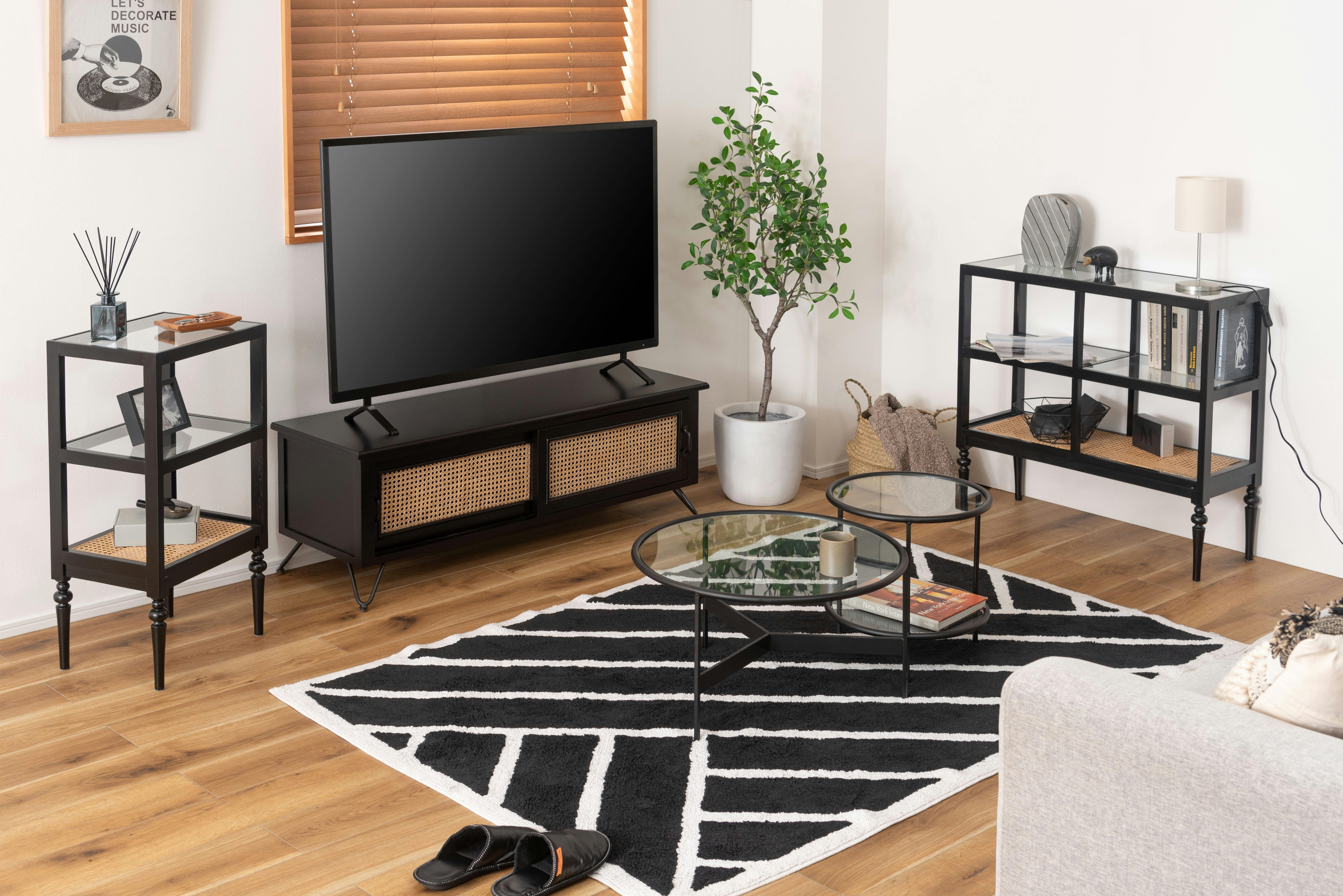 黒いオープンシェルフテレビ台 Amazon｜ドウシシャ ルミナス ノワール テレビ台 3段 幅110 奥行40