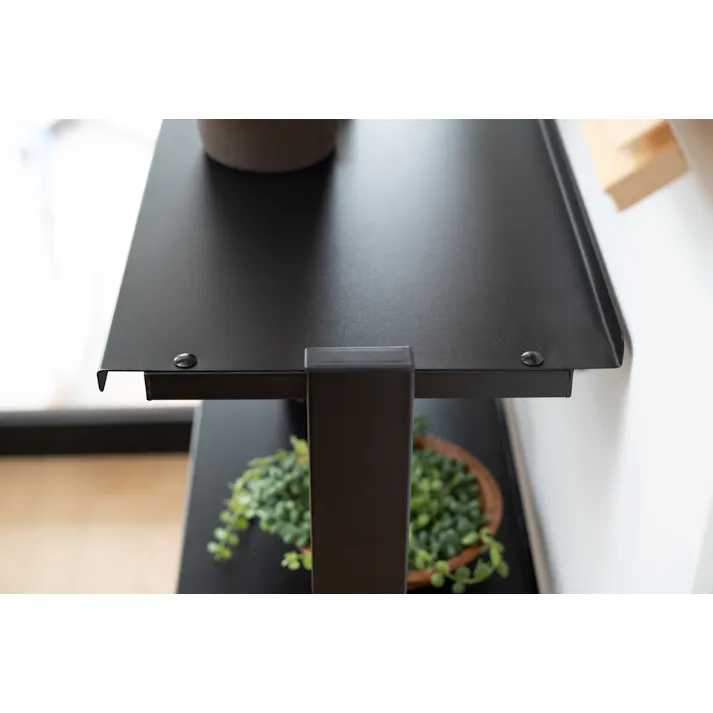 2WAYラック3D /色:ブラック / 幅80.5×奥行31×高さ85.5/91cm / ラック 3段 シェルフ 棚 収納棚 オープンラック 本棚 斜め 店舗ディスプレイ 什器 スチール シンプル 黒 ブラック 白 ホワイト ブラウン 組立式 【送料込み】