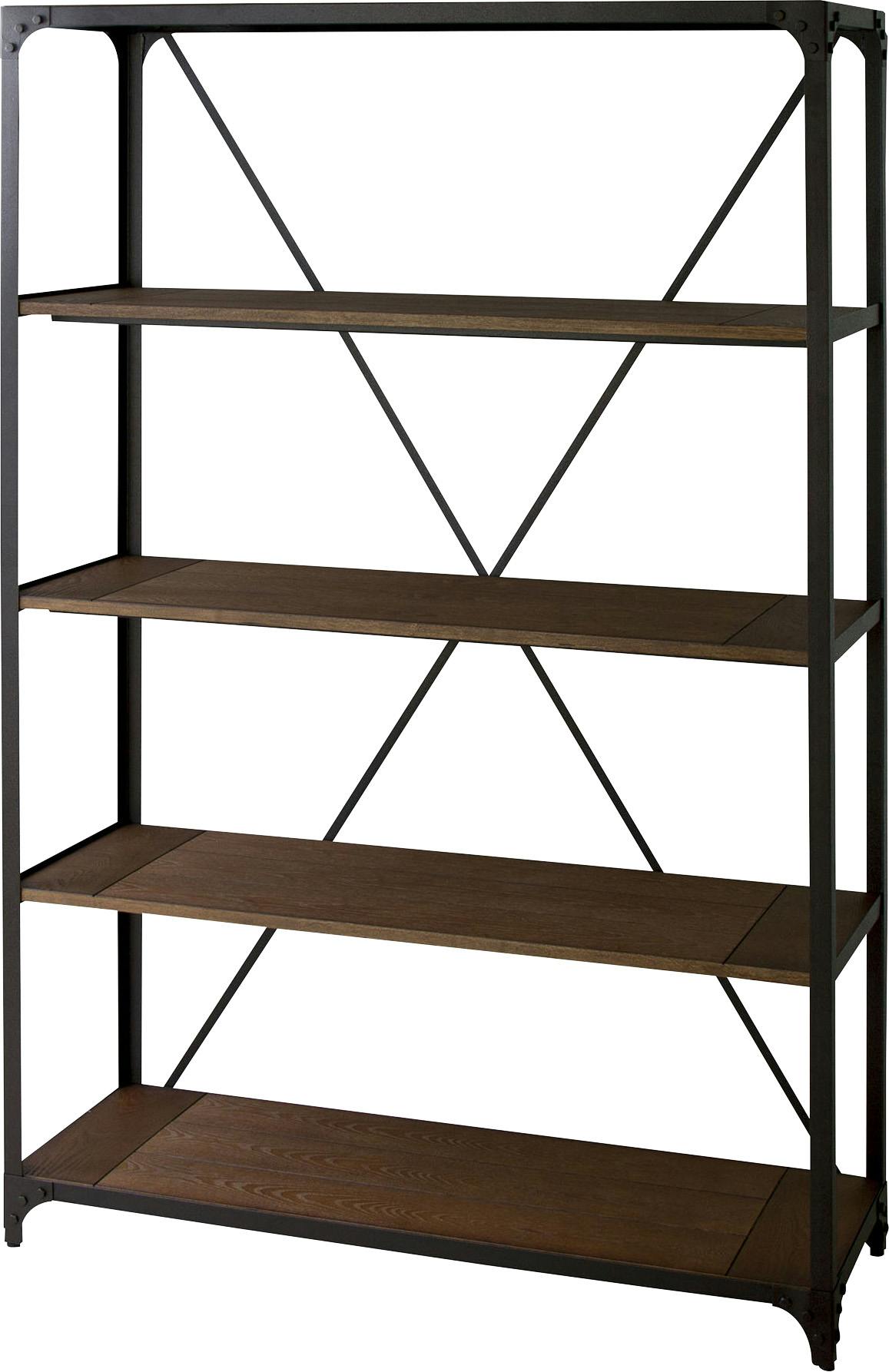 ワイドラック4段　／色：ブラック　／　幅121×奥行43×高さ180cm　／　　組立式 【送料込み】