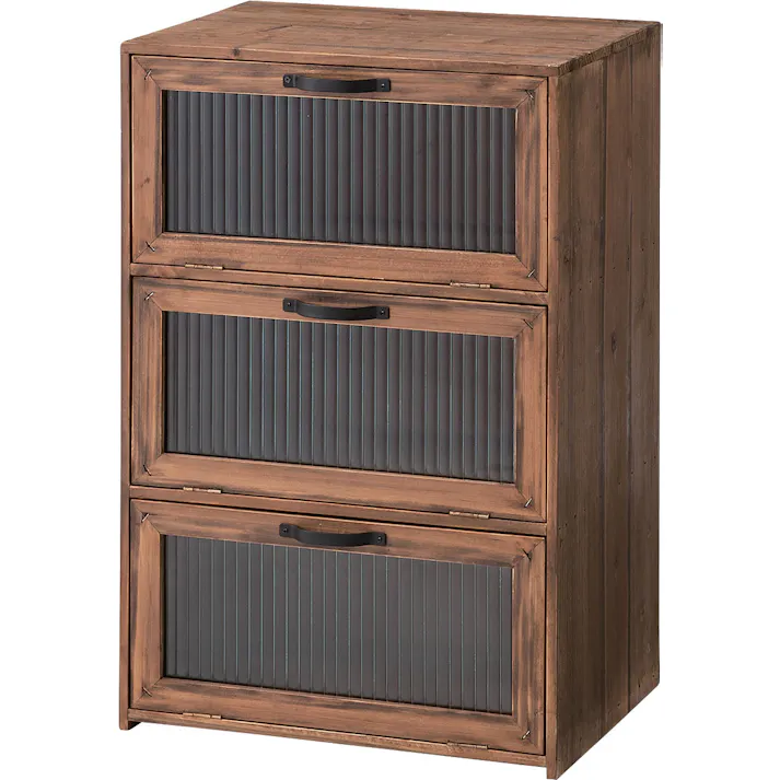 フラップチェスト /色:ブラウン / 幅40×奥行30×高さ60cm / 完成品 【送料込み】