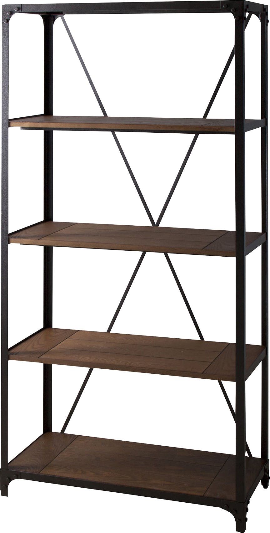 ラック4段　／色：ブラック　／　幅91×奥行43×高さ180cm　／　　組立式 【送料込み】