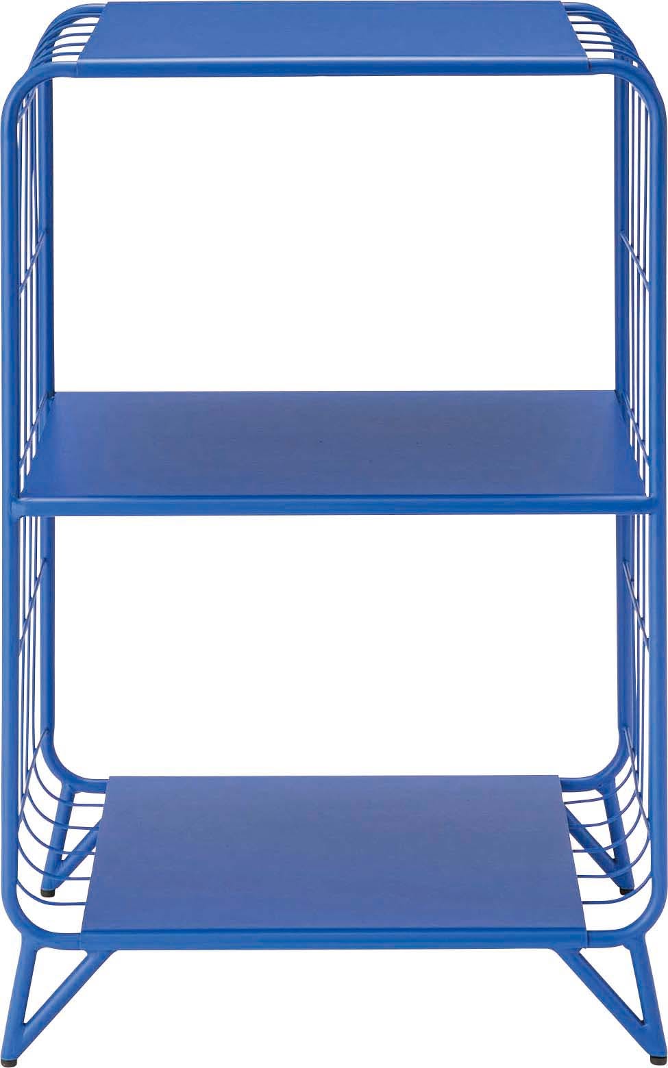 wavy blue shelf / なみなみシェルフ 青 スペースエイジ シェルフ ／色：ブルー ／ 幅47.5×奥行36.5×高さ73cm ／ 完成品 【送料