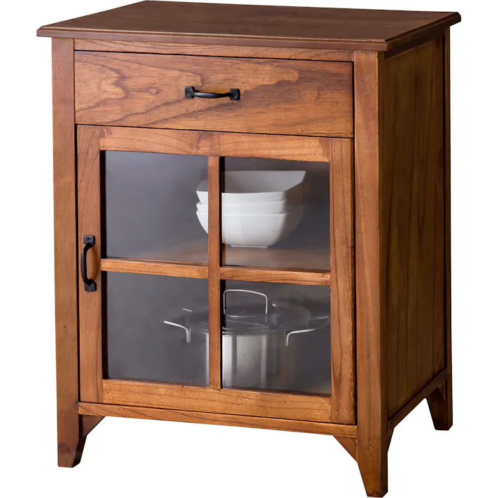 ティンバー ミニキャビネット /色:ブラウン / 幅60×奥行40×高さ75cm / キャビネット ミニキャビネット ミンディ材 天然木 アンティーク スリム 省スペース 小さめ 黒アイアン ブラウン 収納 引き出し付き おしゃれ 模様替え 完成品 【送料込み】