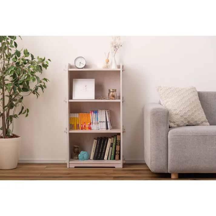 シェルフ3D /色:ホワイト / 幅56×奥行27×高さ95cm / 組立式 【送料込み】