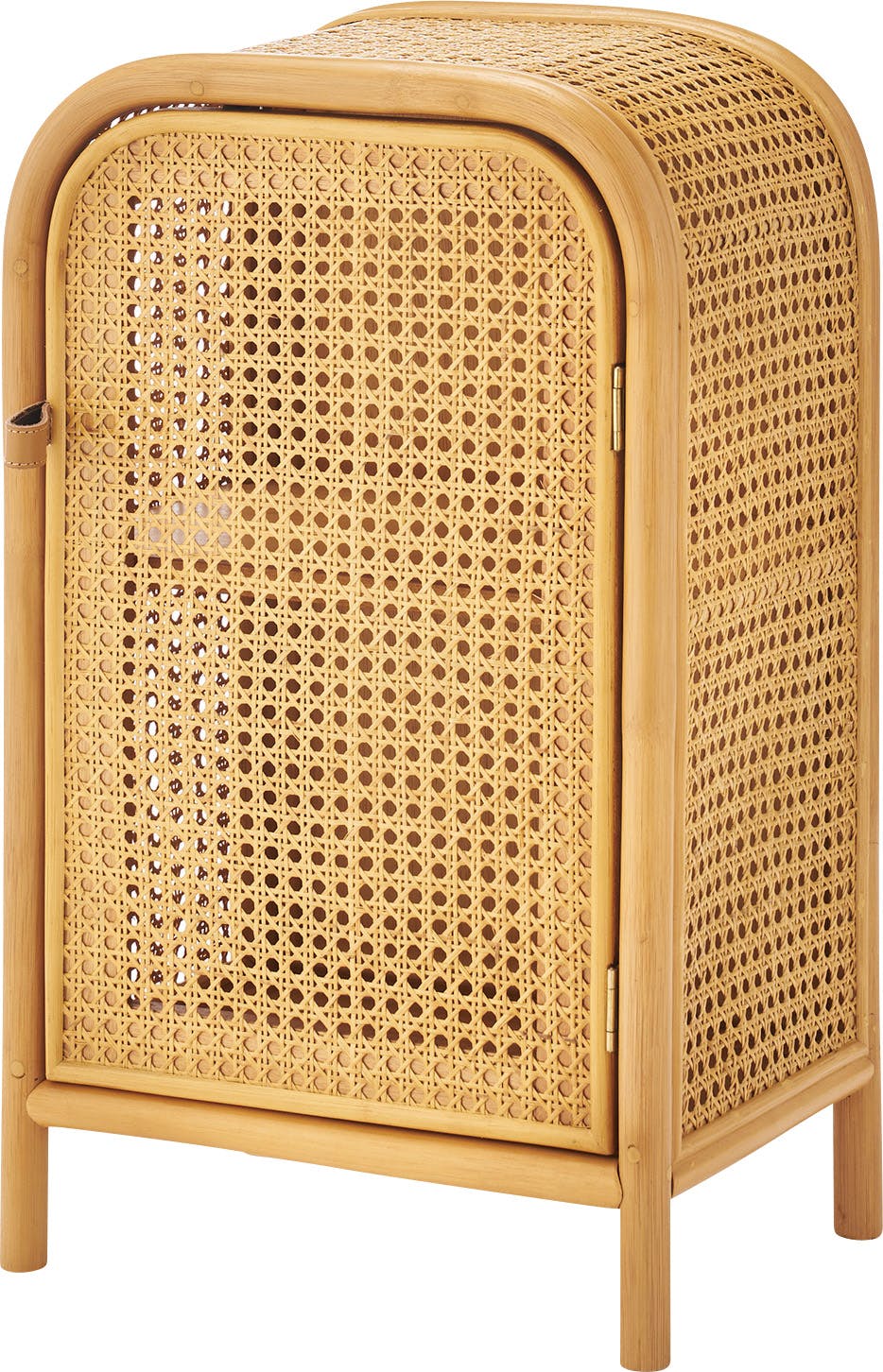 キャビネット　／色：ナチュラル　／　約幅36×奥行26×高さ60cm　／　キャビネット チェスト ラタン ミニキャビネット 小さめ 小さい かわいい 扉付き 2段 本棚 ベッドサイド 寝室 コンパクト 韓国インテリア ナチュラル　完成品 【送料込み】