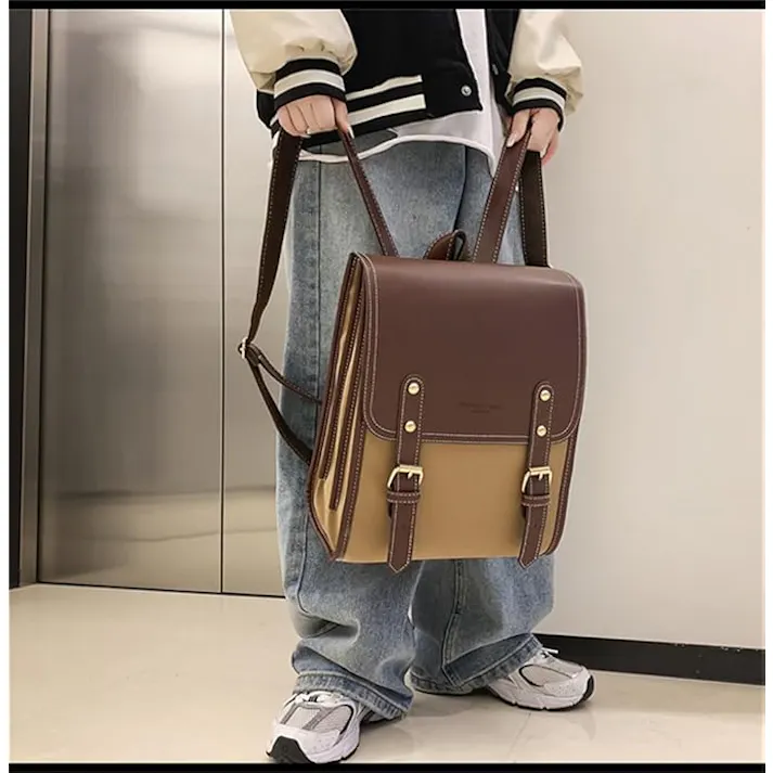 リュックサック バイカラー スクエア きれいめ フラップリュック おしゃれ バッグ レディース 女の子 女子 軽量 カバン かわいい 韓国 高見え 上品 リュック 通勤 通学 旅行 誕生日