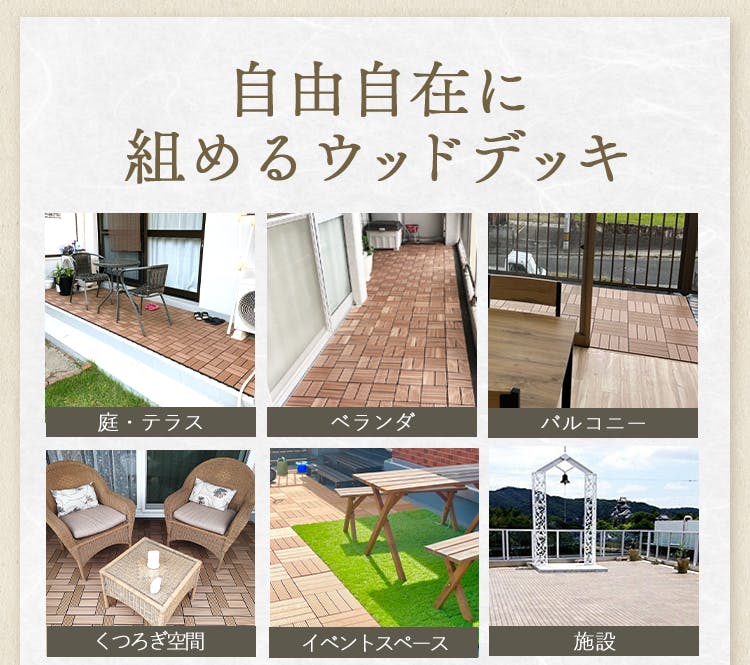 グッドライフウッド ウッドパネル タイプC ブラウン 25枚セット 庭