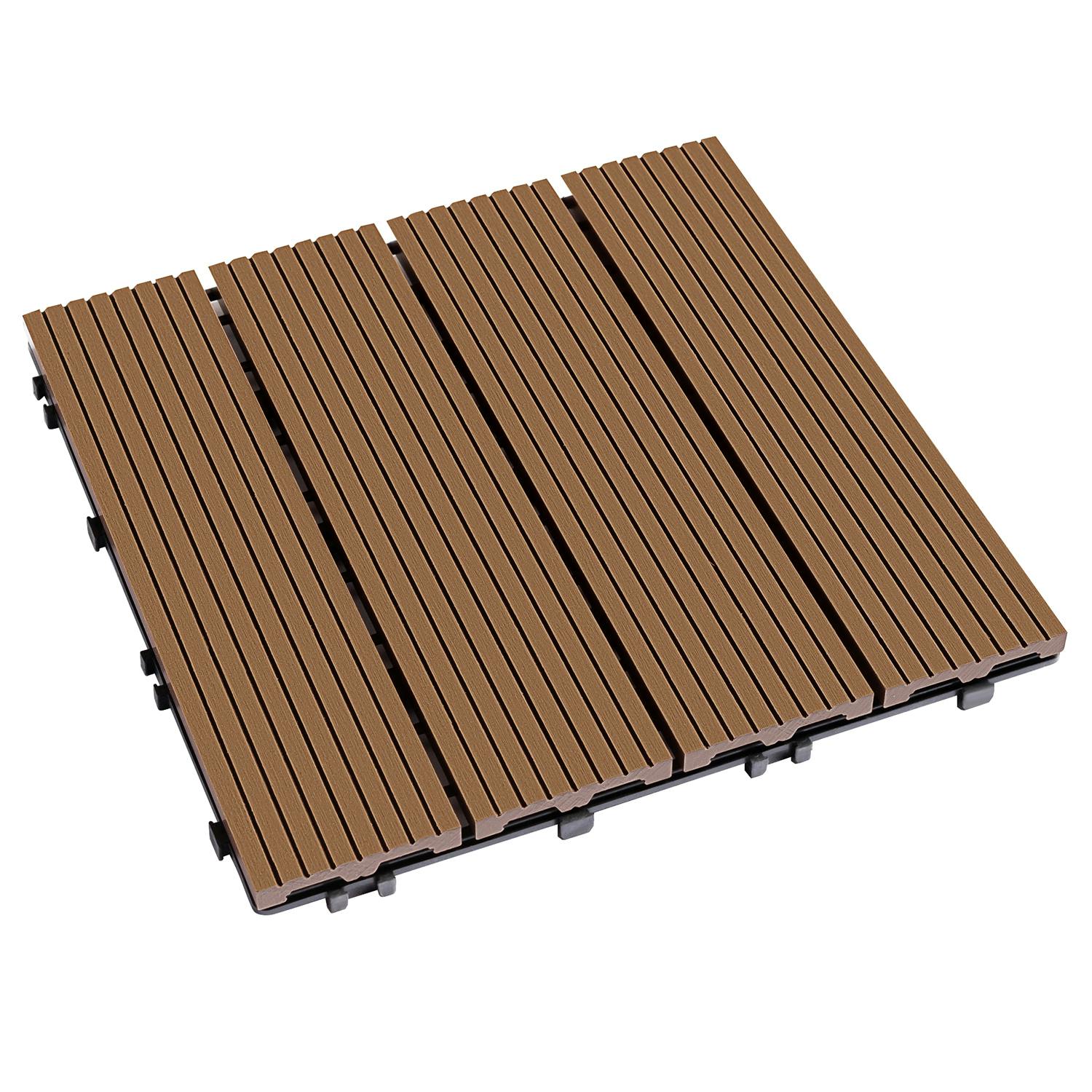 グッドライフウッド ウッドパネル タイプＢ ブラウン 25枚セット 庭 ベランダ DIY 置くだけ設置