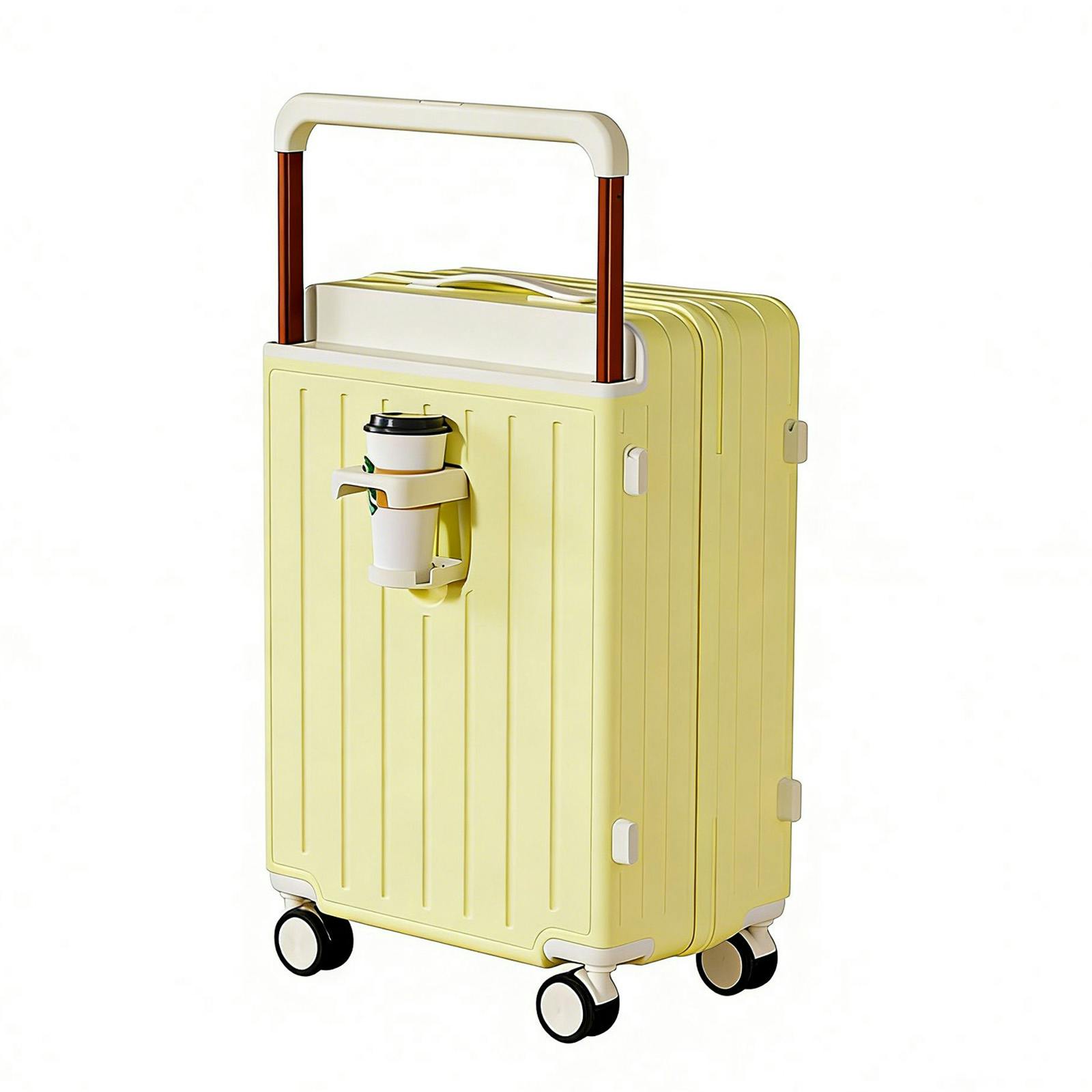 スーツケース 機内持ち込み ワイドキャリーバー 旅行 ビジネス 出張 静音 キャリーケース キャリーバッグ カップホルダー USB充電ポート 360度回転キャスター TSAロックおしゃれ 安い 軽量 国内 旅行