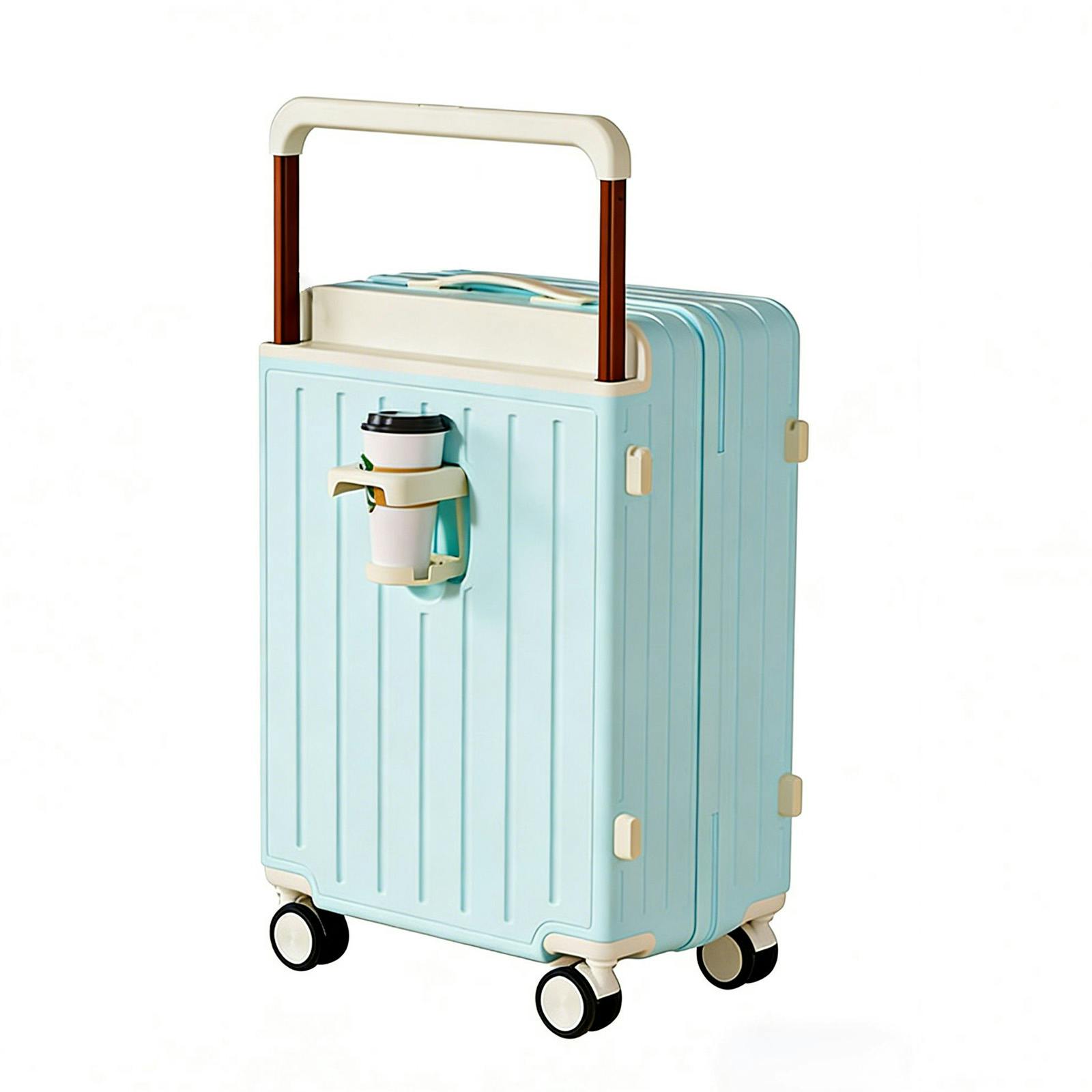 スーツケース 機内持ち込み ワイドキャリーバー 旅行 ビジネス 出張 静音 キャリーケース キャリーバッグ カップホルダー USB充電ポート 360度回転キャスター TSAロックおしゃれ 安い 軽量 国内 旅行