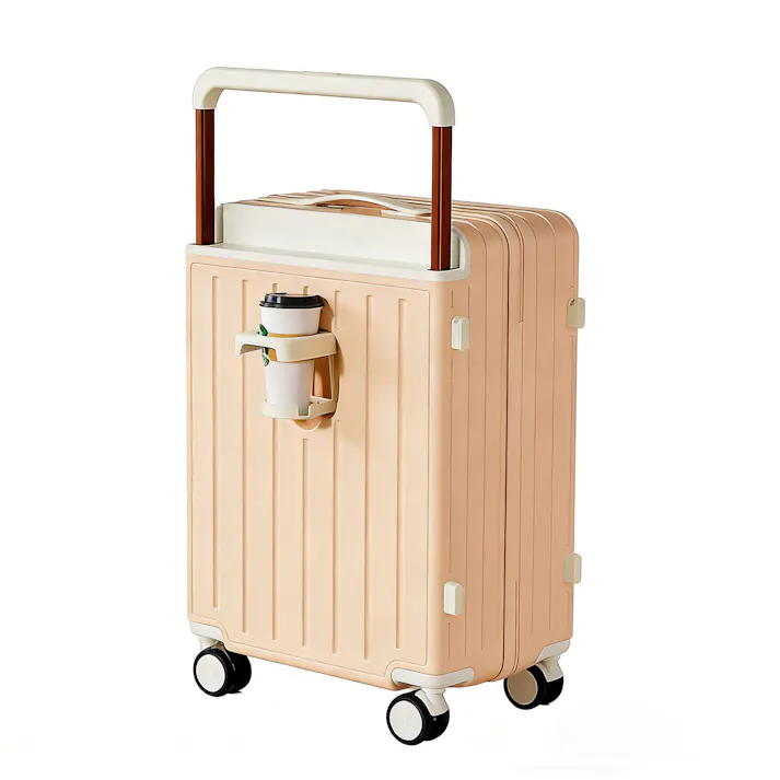 スーツケース 機内持ち込み ワイドキャリーバー 旅行 ビジネス 出張 静音 キャリーケース キャリーバッグ カップホルダー USB充電ポート 360度回転キャスター TSAロックおしゃれ 安い 軽量 国内 旅行