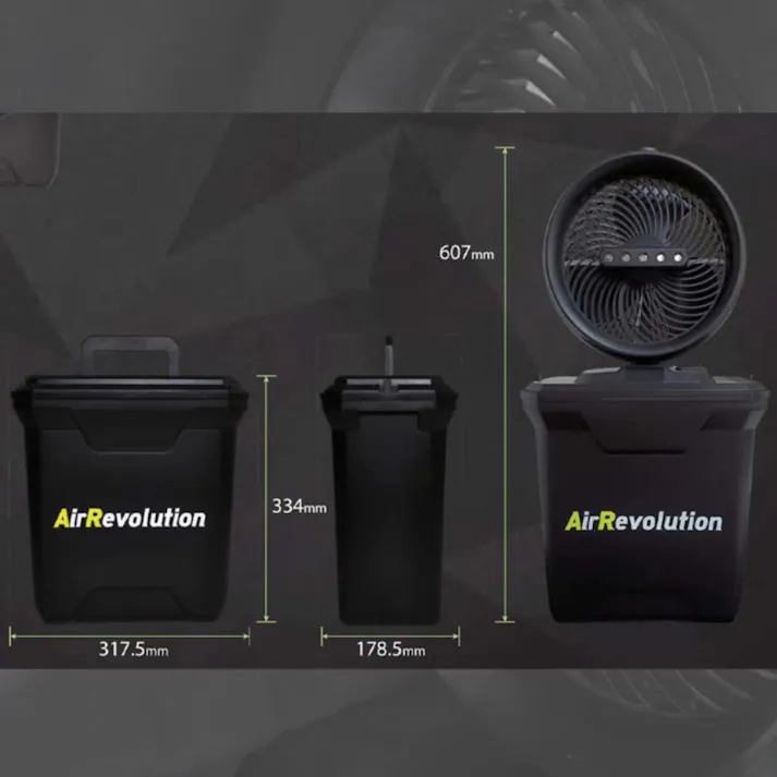 エアレボリューション ミストファン 扇風機 充電式 リモコン付き タイマー機能 首振り AirRevolution コードレス アウトドア キャンプ 熱中症対策 【送料無料】