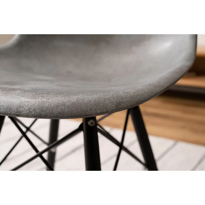 シュタイン チェア /色:グレー / 幅46×奥行55×高さ81×座面高45cm / 椅子 ダイニング リプロダクト イームズチェア DSW リビング 1人掛け アームレス 肘無し モルタル柄 スタイリッシュ 重厚感 インダストリアル おしゃれ 組立式 【送料込み】