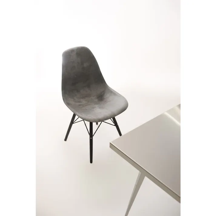 シュタイン チェア /色:グレー / 幅46×奥行55×高さ81×座面高45cm / 椅子 ダイニング リプロダクト イームズチェア DSW リビング 1人掛け アームレス 肘無し モルタル柄 スタイリッシュ 重厚感 インダストリアル おしゃれ 組立式 【送料込み】
