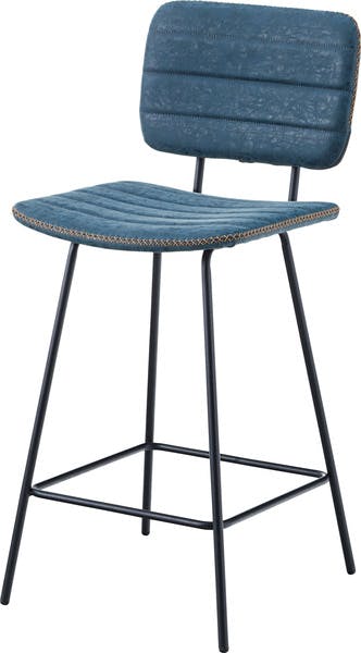 ハイチェア　／色：ネイビー　／　幅43.5×奥行50.5×高さ95×座面高65.5cm　／　カウンター用におすすめのチェア 足置き 北欧 シンプル 椅子 おしゃれ ダイニングチェア　完成品 【送料込み】