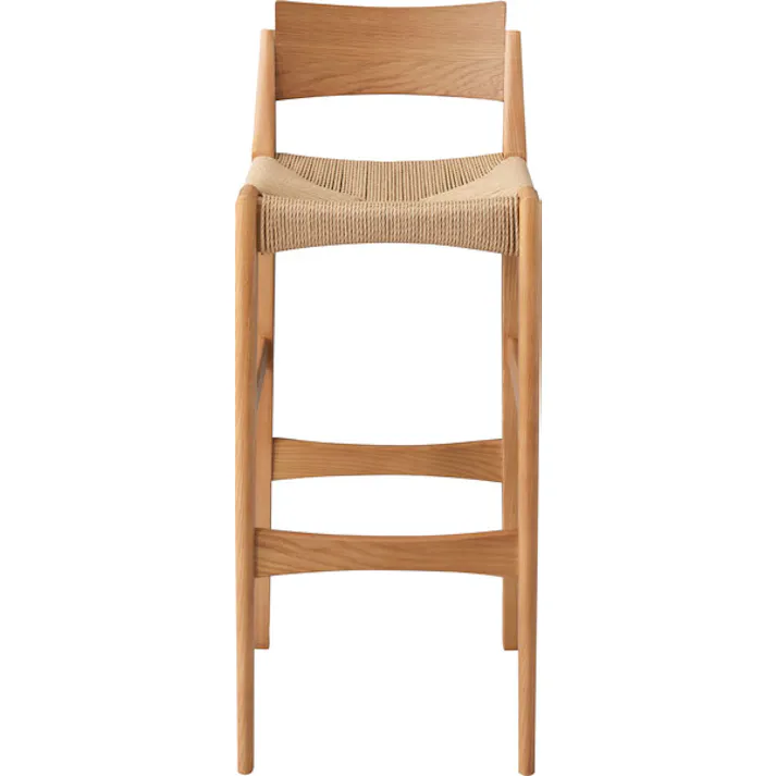 ペーパーコードハイチェア /色:ナチュラル / 幅36×奥行41×高さ90×座面高70cm / カウンター用におすすめのチェア 足置き 北欧 シンプル 封筒編み 椅子 おしゃれ ダイニングチェア 完成品 【送料込み】