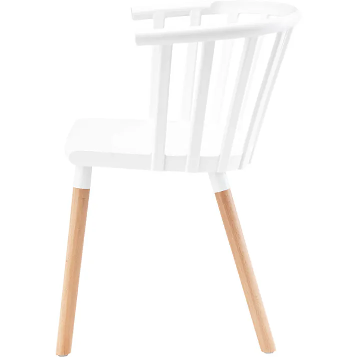 チェア /色:ホワイト / 幅54.5×奥行54.5×高さ75×座面高46cm / チェア 椅子 腰掛け 背もたれ ウィンザー 北欧 天然木 ビーチ ポリプロピレン 座面高46cm おしゃれ ダイニング リビング デスク 寝室 パーソナル お手入れ簡単 組立式 【送料込み】