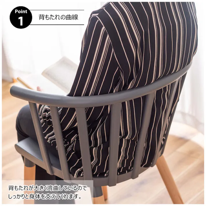 チェア /色:ホワイト / 幅54.5×奥行54.5×高さ75×座面高46cm / チェア 椅子 腰掛け 背もたれ ウィンザー 北欧 天然木 ビーチ ポリプロピレン 座面高46cm おしゃれ ダイニング リビング デスク 寝室 パーソナル お手入れ簡単 組立式 【送料込み】