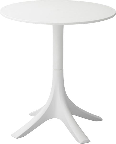 カフェテーブル　／色：ホワイト　／　幅70×奥行70×高さ73cm　／　ガーデン ベランダ テラス リビング カフェテーブル センターレッグ ダイニング　組立式 【送料込み】