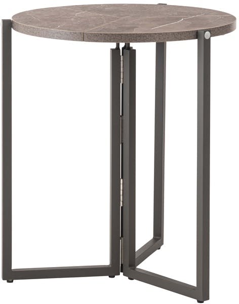 フォールディングラウンドテーブル　／色：大理石　／　幅60×奥行60×高さ72.5cm　／　ダイニング カフェ ラウンド 円形 折りたたみ 机 スチール リビング おしゃれ モダン シンプル 上品 来客時 即席 石目調 グレー 大理石調　組立式 【送料込み】