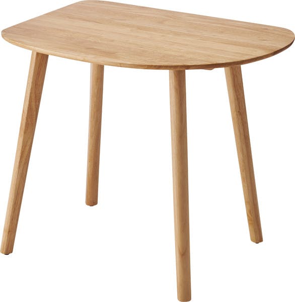 ダイニングテーブル／色：ナチュラル　／　幅83×奥行60×高さ72cm　／　ダイニングテーブル コンパクト 壁寄せ 壁付け 省スペース 角丸 シンプル 北欧 木製 天然木 韓国インテリア ナチュラル おしゃれ  1人　組立式 【送料込み】