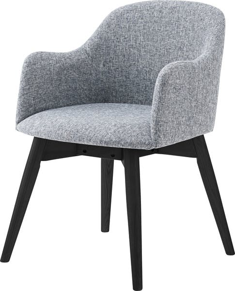 カラメリ チェア／色：グレー　／　幅50×奥行55×高さ73×座面高43cm　／　ダイニングチェア チェア ダイニング 椅子 イス 黒 天然木 アッシュ ファブリック モダン シック 北欧 シンプル おしゃれ ウレタン塗装 ナチュラル　完成品 【送料込み】