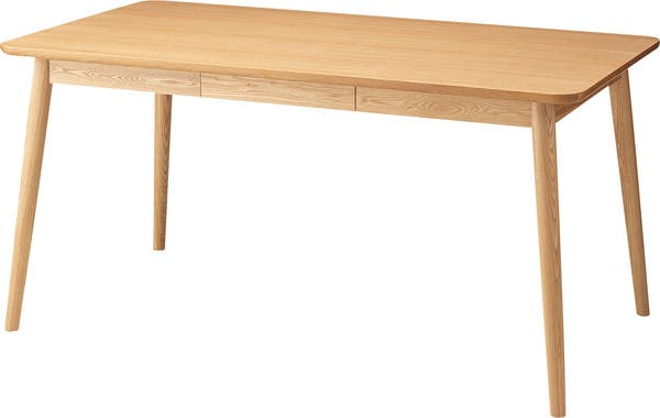 ヘンリー ダイニングテーブル／色：ナチュラル　／　幅150×奥行80×高さ72cm　／　 北欧スタイル ナチュラル 食卓テーブル カフェ デスク 天然木 木製 キッチン リビング 4人掛け おしゃれ シンプル 展示台　組立式 【送料込み】