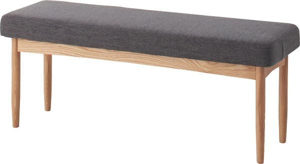 エコモ ベンチ／色：グレー　／　幅110×奥行35×高さ44cm　／　長いす 椅子 おしゃれ イス 北欧 ダイニングチェア　組立式 【送料込み】