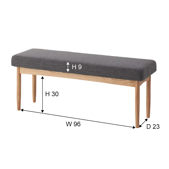 エコモ ベンチ/色:グレー / 幅110×奥行35×高さ44cm / 長いす 椅子 おしゃれ イス 北欧 ダイニングチェア 組立式 【送料込み】