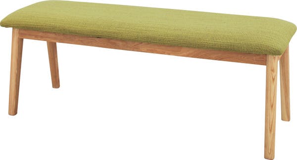 モタ ベンチ／色：グリーン　／　幅102×奥行33×高さ36cm　／　長いす 椅子 おしゃれ イス 北欧 ダイニングチェア　完成品 【送料込み】